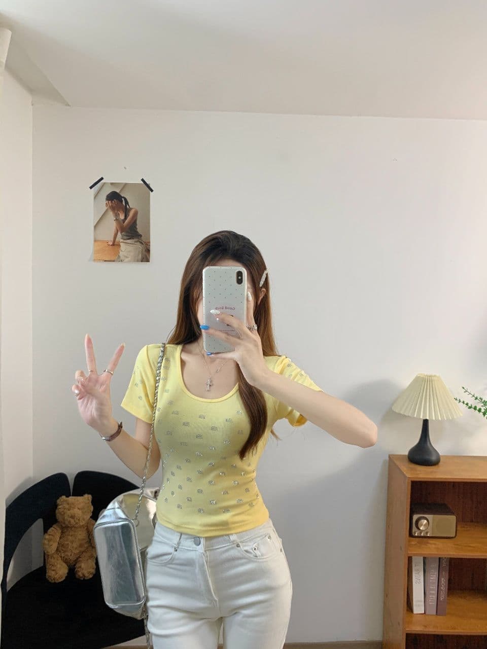 아메리칸 핫걸 바람 오프숄더 패치워크 색상 반팔 티셔츠 여성 여름 몸매 가꾸기 슬림해 보이는 벨트 가슴 패드 디자인 센스 쇼트 스타일 맨위 상세 이미지 12