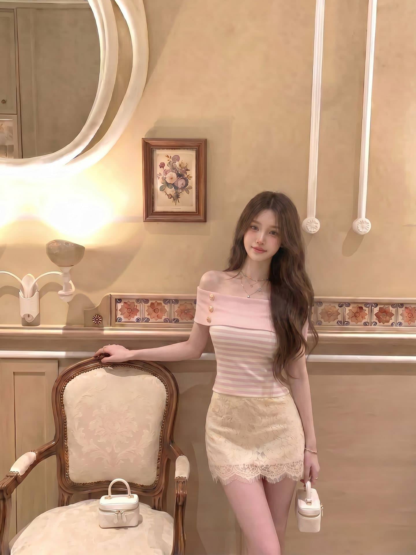 달콤한 스타일 품격 슬림해 보이는 디자인 센스 V넥 티셔츠 2026 여름 새로운 패션 다용도 루즈핏 반팔 맨위 여성 상세 이미지 6