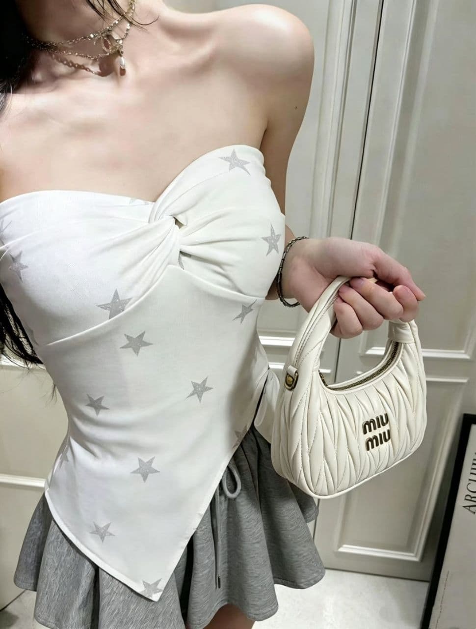순수한 욕망 핫걸 바람 나비 매듭 튜브탑 조끼 여성 파란색 별 비틀림 디자인 몸매 가꾸기 허리 수축 슬립 맨위 상세 이미지 15
