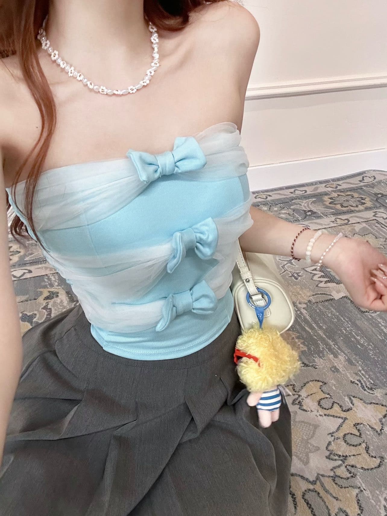 한 부서 작은 샤넬 스타일 프린트 스카프 폴로 칼라 반팔 티셔츠 여성 여름 새로운 몸매 가꾸기 슬림해 보이는 품격 만나는 맨위 상세 이미지 11