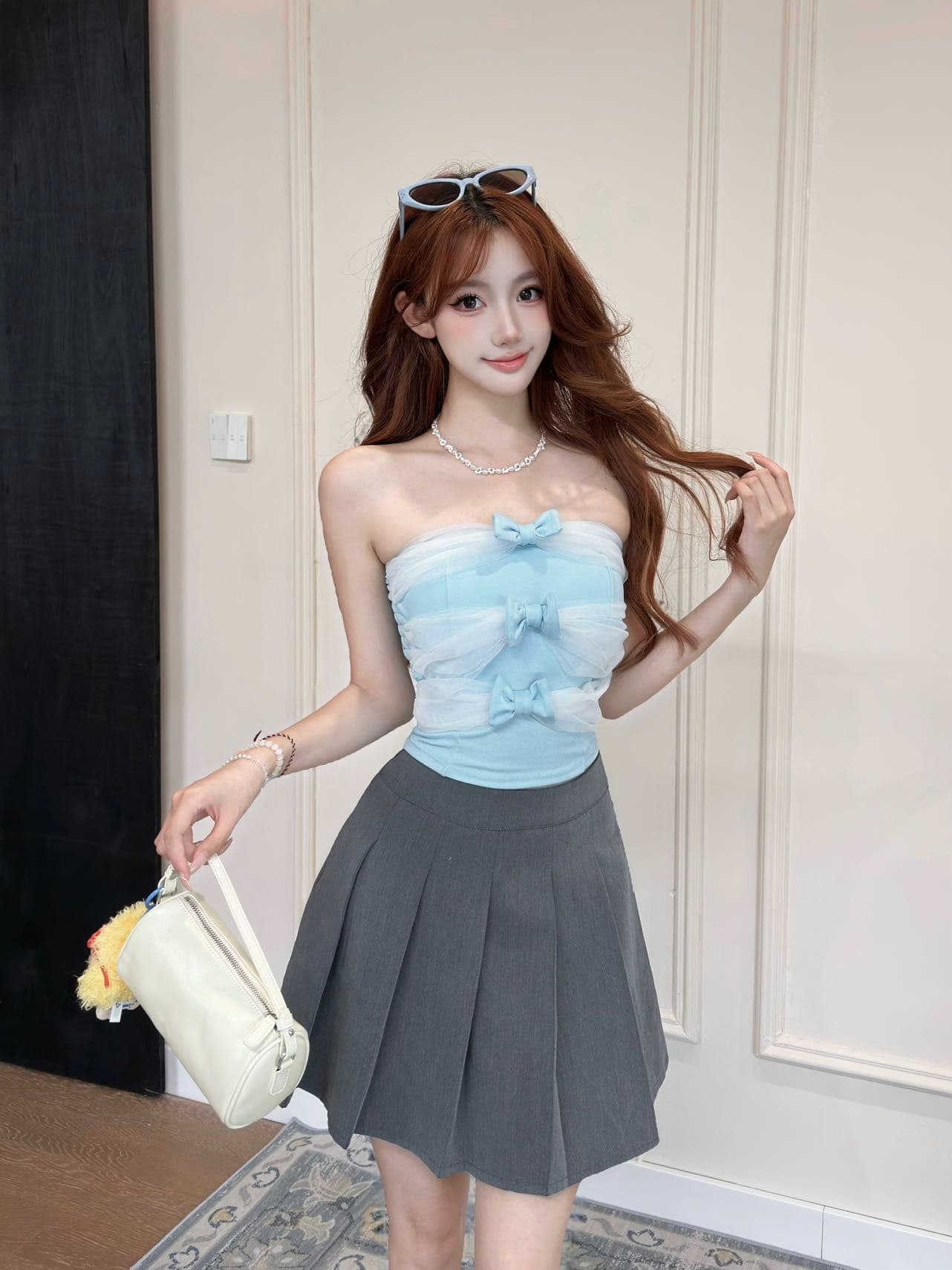 한 부서 작은 샤넬 스타일 프린트 스카프 폴로 칼라 반팔 티셔츠 여성 여름 새로운 몸매 가꾸기 슬림해 보이는 품격 만나는 맨위 상세 이미지 15