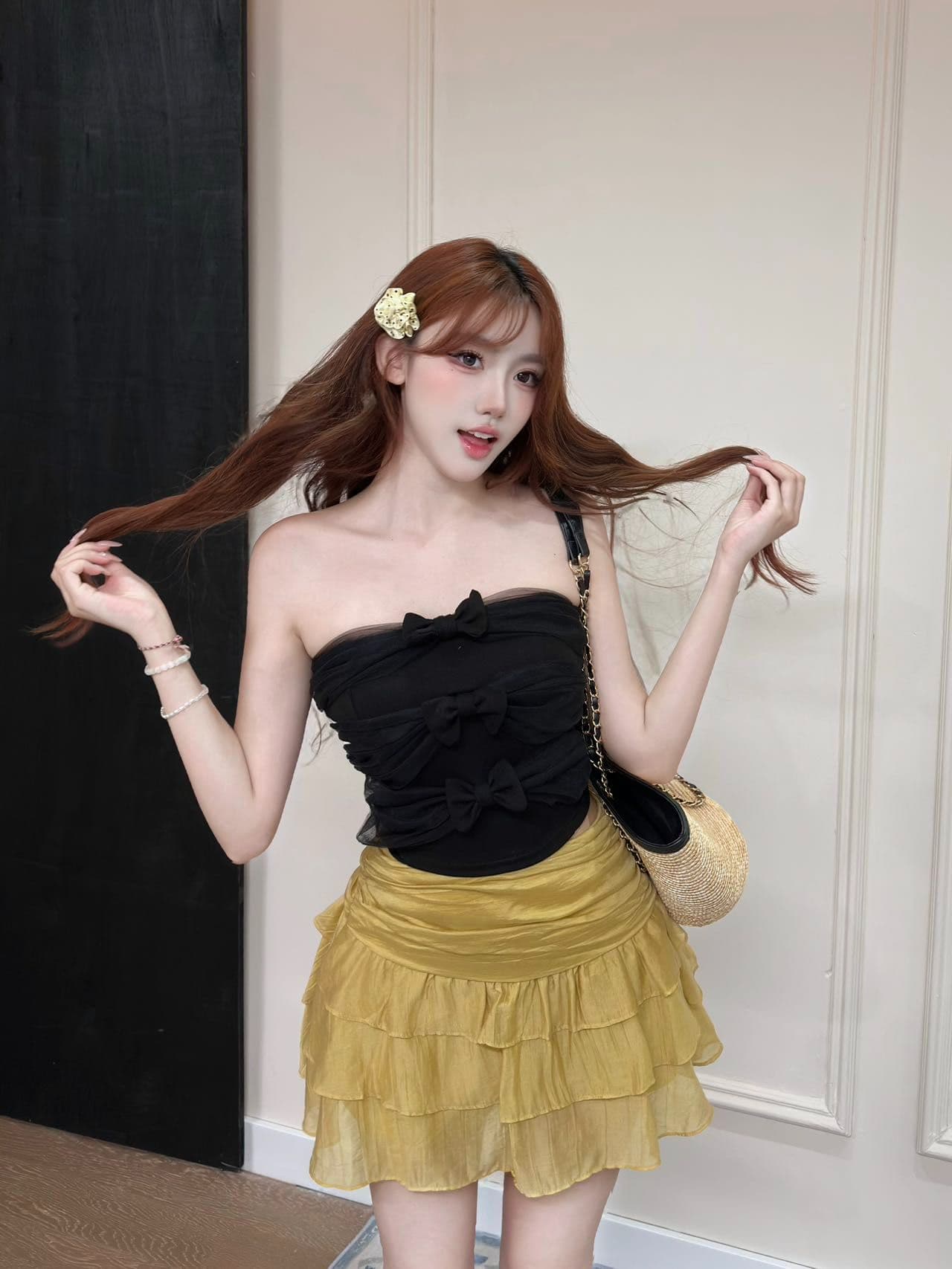 한 부서 작은 샤넬 스타일 프린트 스카프 폴로 칼라 반팔 티셔츠 여성 여름 새로운 몸매 가꾸기 슬림해 보이는 품격 만나는 맨위 상세 이미지 18