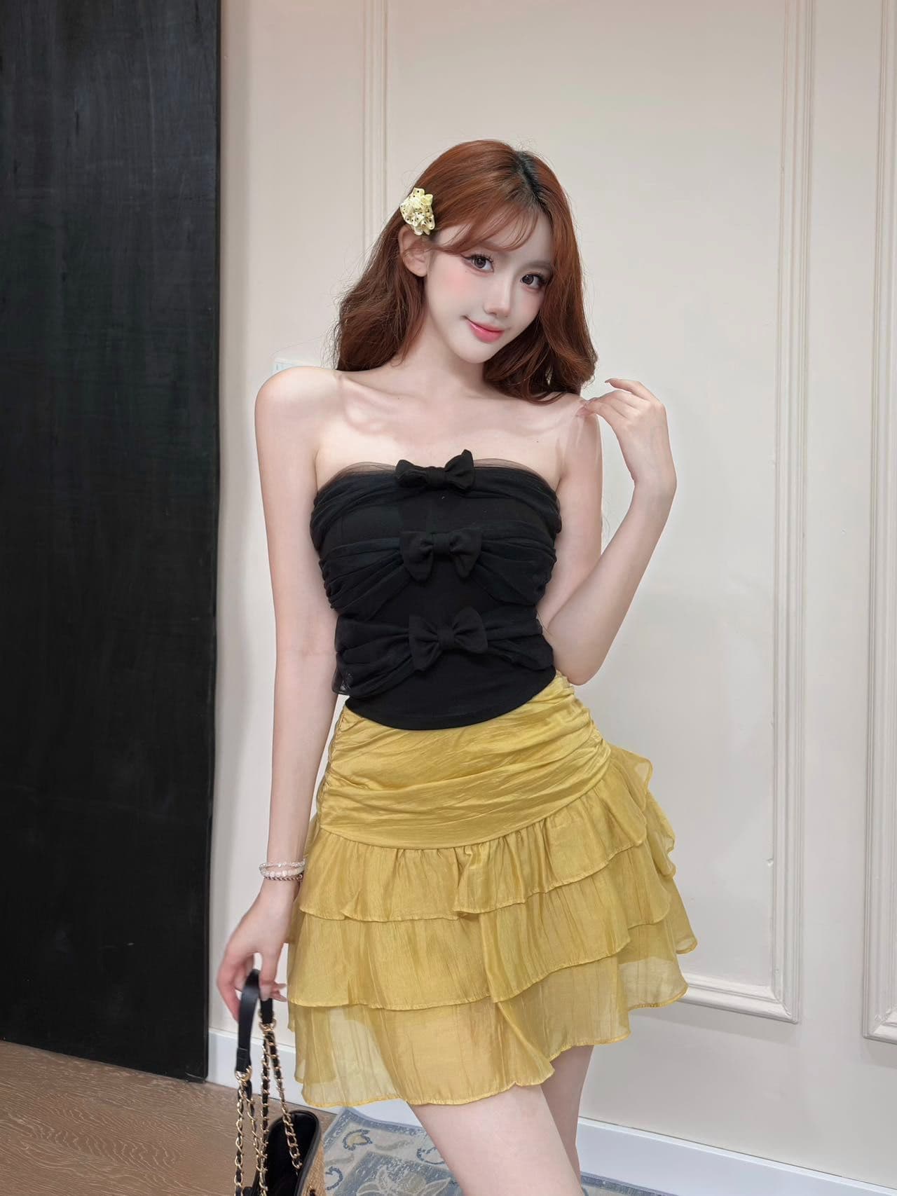 한 부서 작은 샤넬 스타일 프린트 스카프 폴로 칼라 반팔 티셔츠 여성 여름 새로운 몸매 가꾸기 슬림해 보이는 품격 만나는 맨위 상세 이미지 19