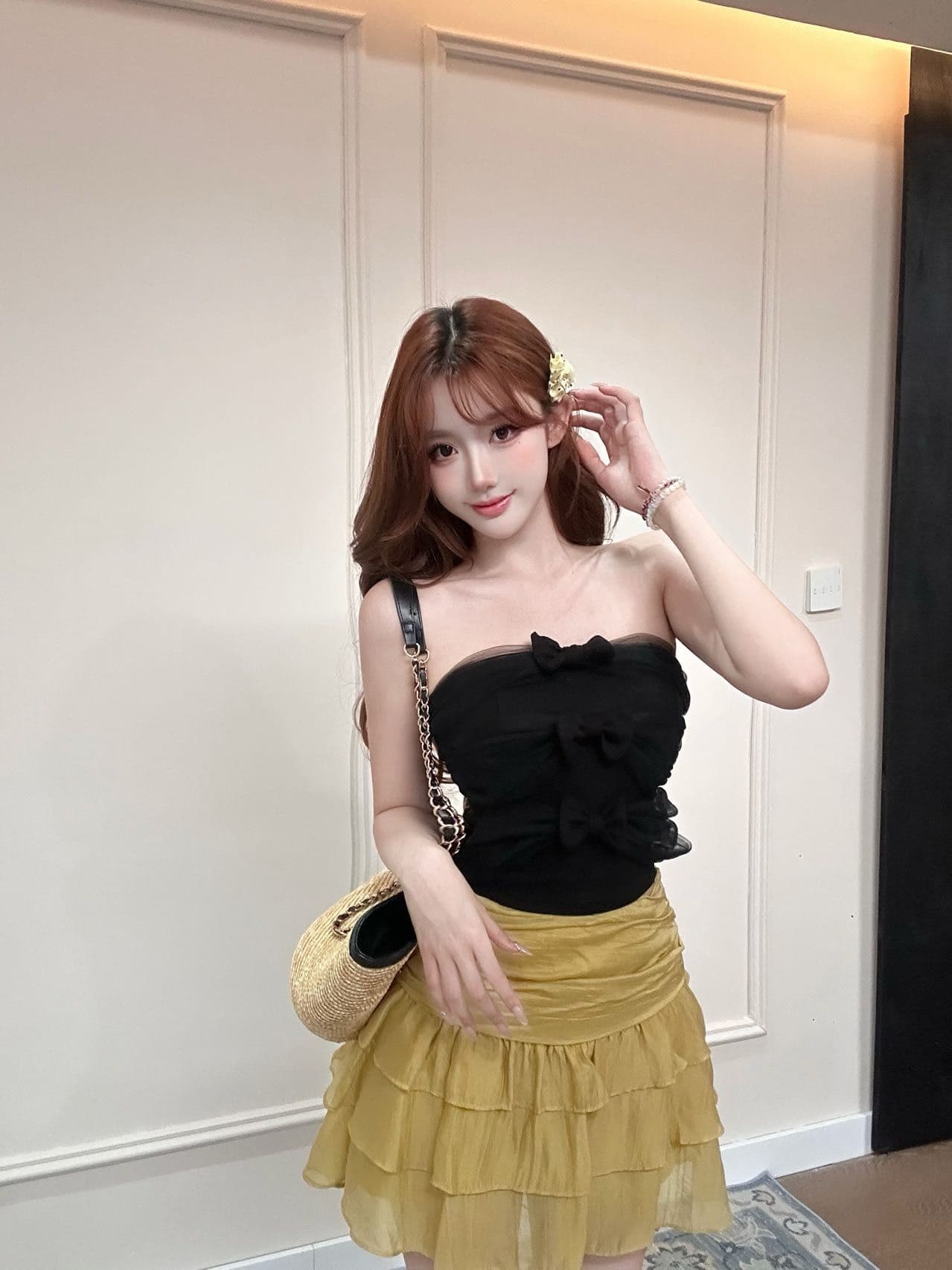 한 부서 작은 샤넬 스타일 프린트 스카프 폴로 칼라 반팔 티셔츠 여성 여름 새로운 몸매 가꾸기 슬림해 보이는 품격 만나는 맨위 상세 이미지 21