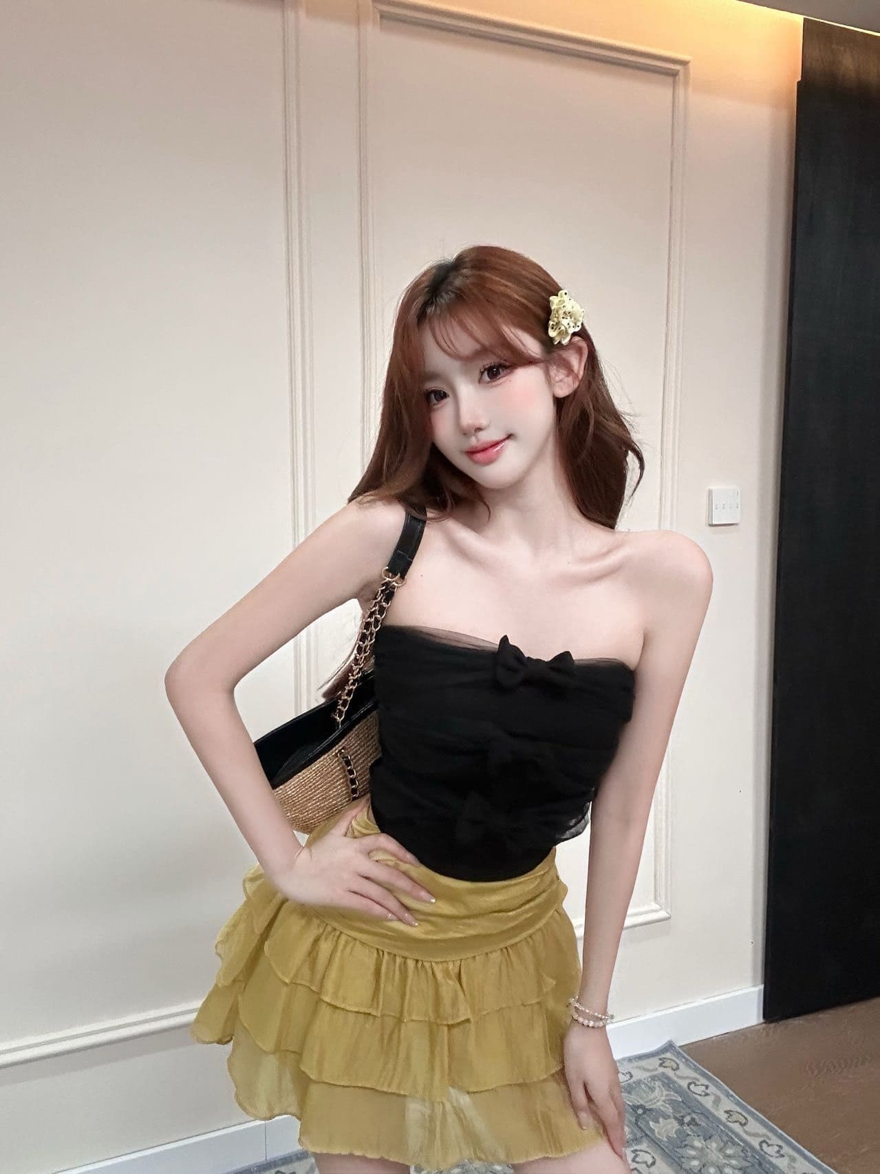 한 부서 작은 샤넬 스타일 프린트 스카프 폴로 칼라 반팔 티셔츠 여성 여름 새로운 몸매 가꾸기 슬림해 보이는 품격 만나는 맨위 상세 이미지 22