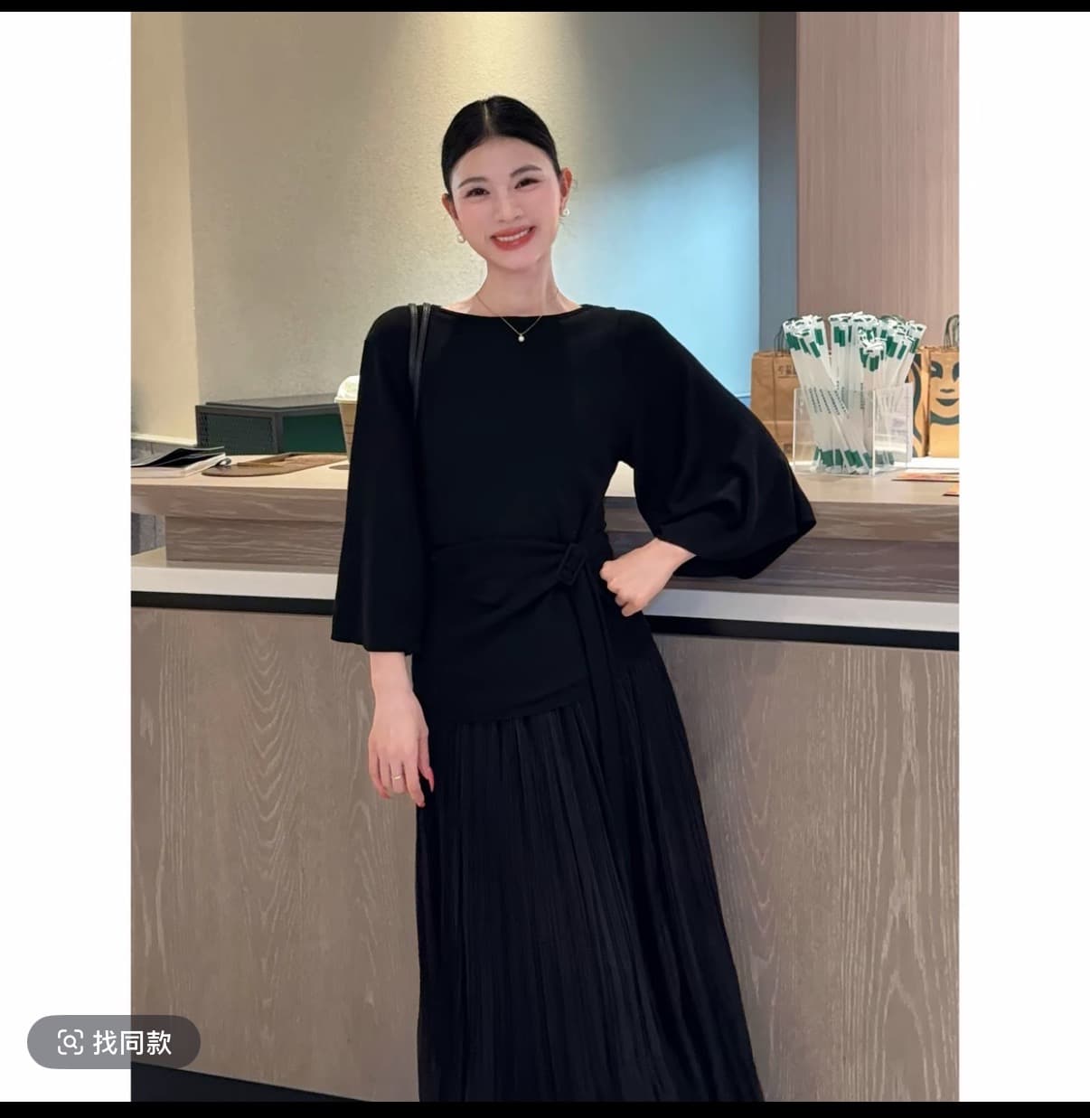 가을 겨울 하트 비트 가을 새로운 한 부서 부드러운 슬림해 보이는 다용도 패션 품격 중간 길이 털 짠 셔츠 이미지 2