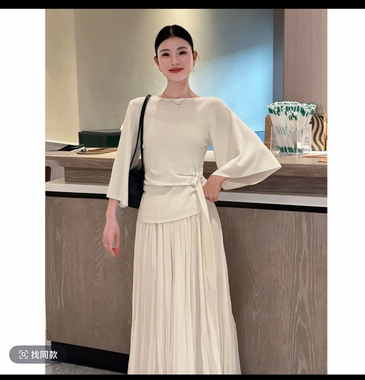 가을 겨울 하트 비트 가을 새로운 한 부서 부드러운 슬림해 보이는 다용도 패션 품격 중간 길이 털 짠 셔츠 이미지 3