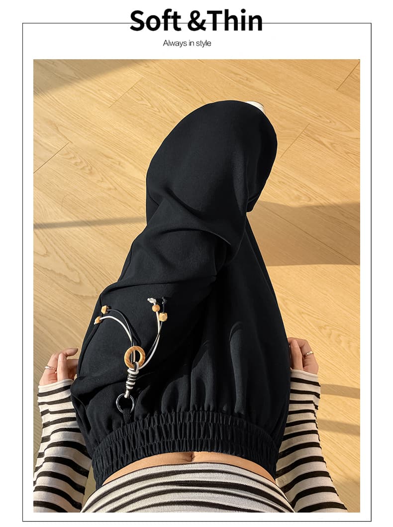 실사 봄 새로운 미니멀리즘 넓은 다리 루즈핏 캐주얼 바지 스트레이트 허리밴드 조기 봄 슬림해 보이는 긴 바지 상세 이미지 32