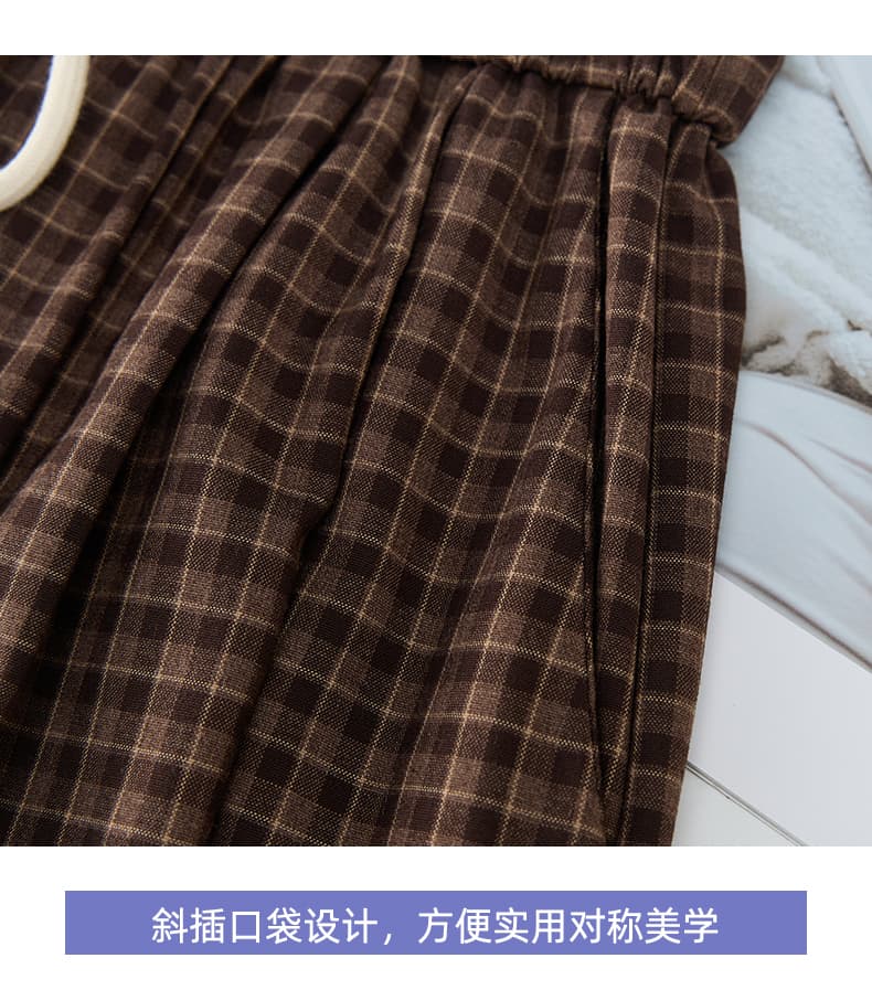 체크무늬 와이드 레그 팬츠 야마모토 바지 여성 2026 새로운 여름 하이웨이스트 캐주얼 바지 루즈핏 느긋한 바람 바지 아이들 상세 이미지 20