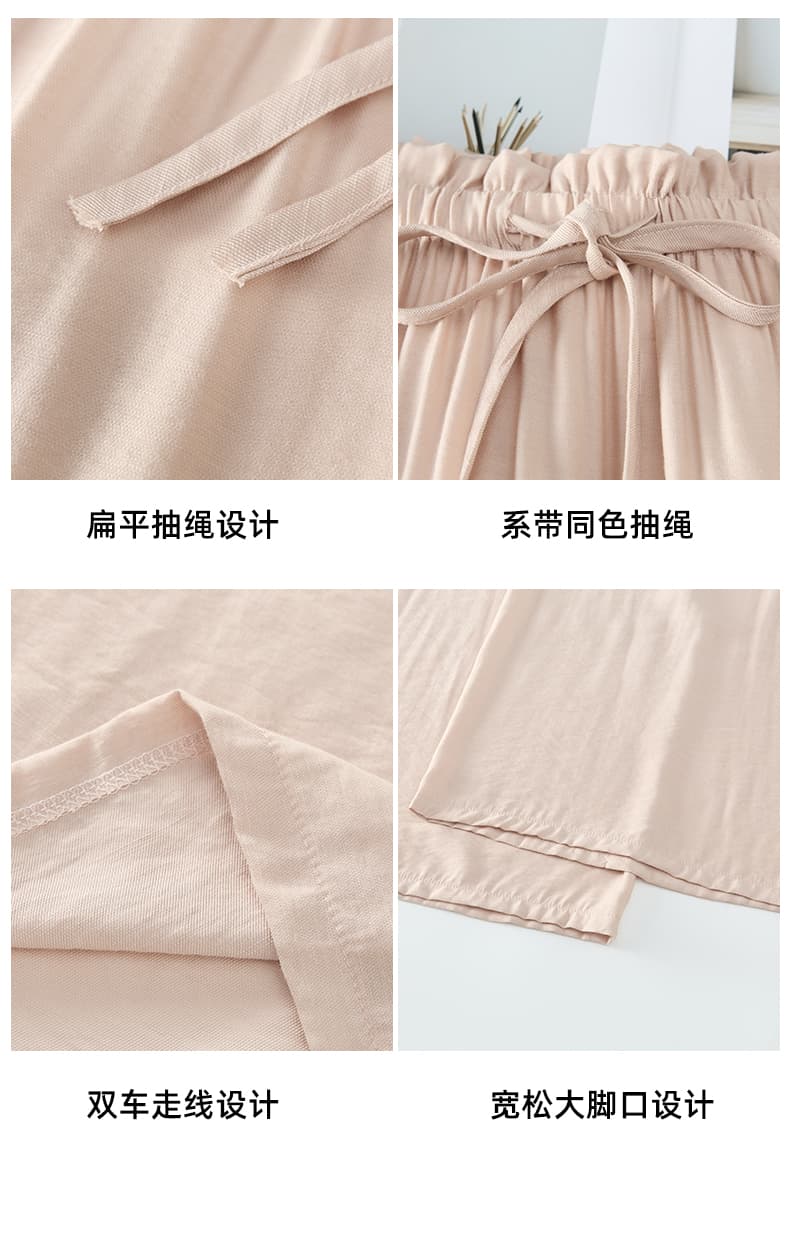 실사 여름 새로운 펌프 로프 도루 센스 죽어야 한다 면 린넨 캐주얼 바지 작은 대중 바지 주름 넓은 다리 바닥 청소 바지 여성 상세 이미지 19