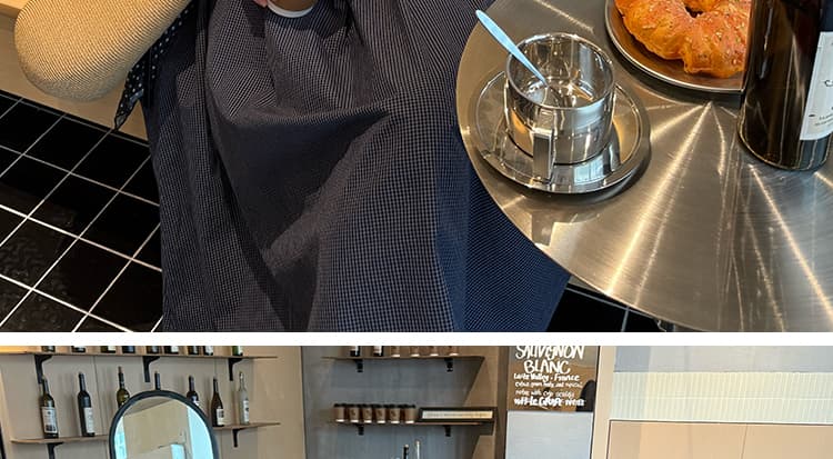여름 새로운 지금 한국 스타일 루즈핏 연령 감소 꽃잎 칼라 임신 엄마 체크무늬 드레스 상세 이미지 22