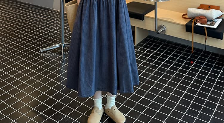 여름 새로운 지금 한국 스타일 루즈핏 연령 감소 꽃잎 칼라 임신 엄마 체크무늬 드레스 상세 이미지 29