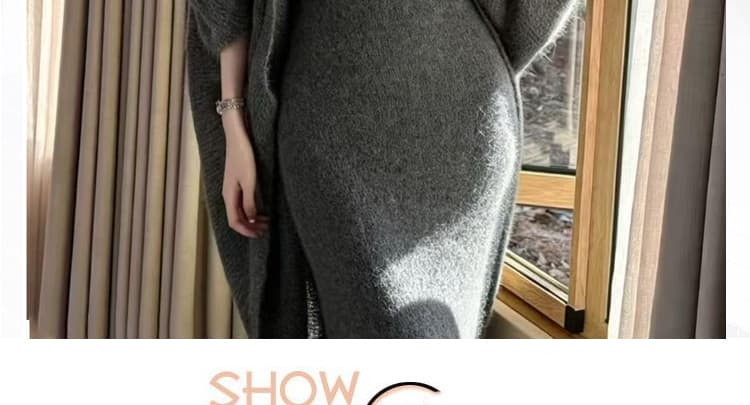 가을 겨울 지금 프랑스식 부드러운 품격 루즈핏 오픈 가디건 슬립 드레스 임신 엄마 스웨터 투피스 슈트 상세 이미지 4