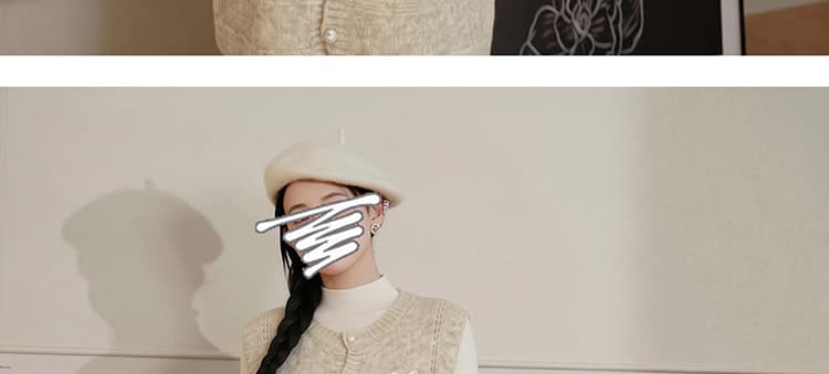 가을 겨울 새로운 지금 편안함 니트 기본 셔츠 부드러운 품격 스웨터 조끼 스커트 임신 엄마 세트 상세 이미지 18