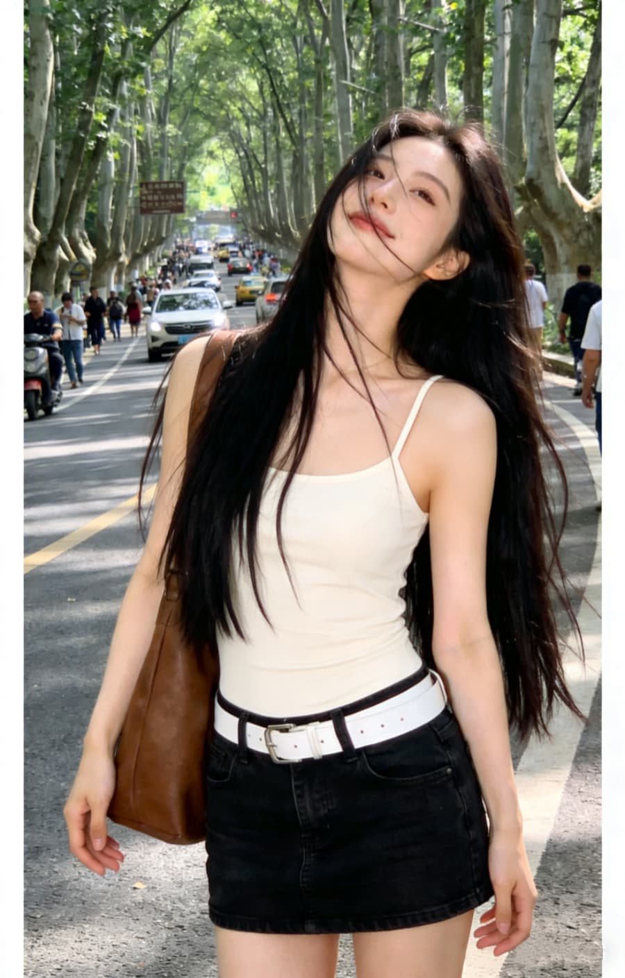 2026 다용도 새로운 사계절 섹션 더 적은 랙 프랑스식 레트로 여성 허리 수축 슬림해 보이는 품격 흑인과 백인 캐미솔 상세 이미지 2