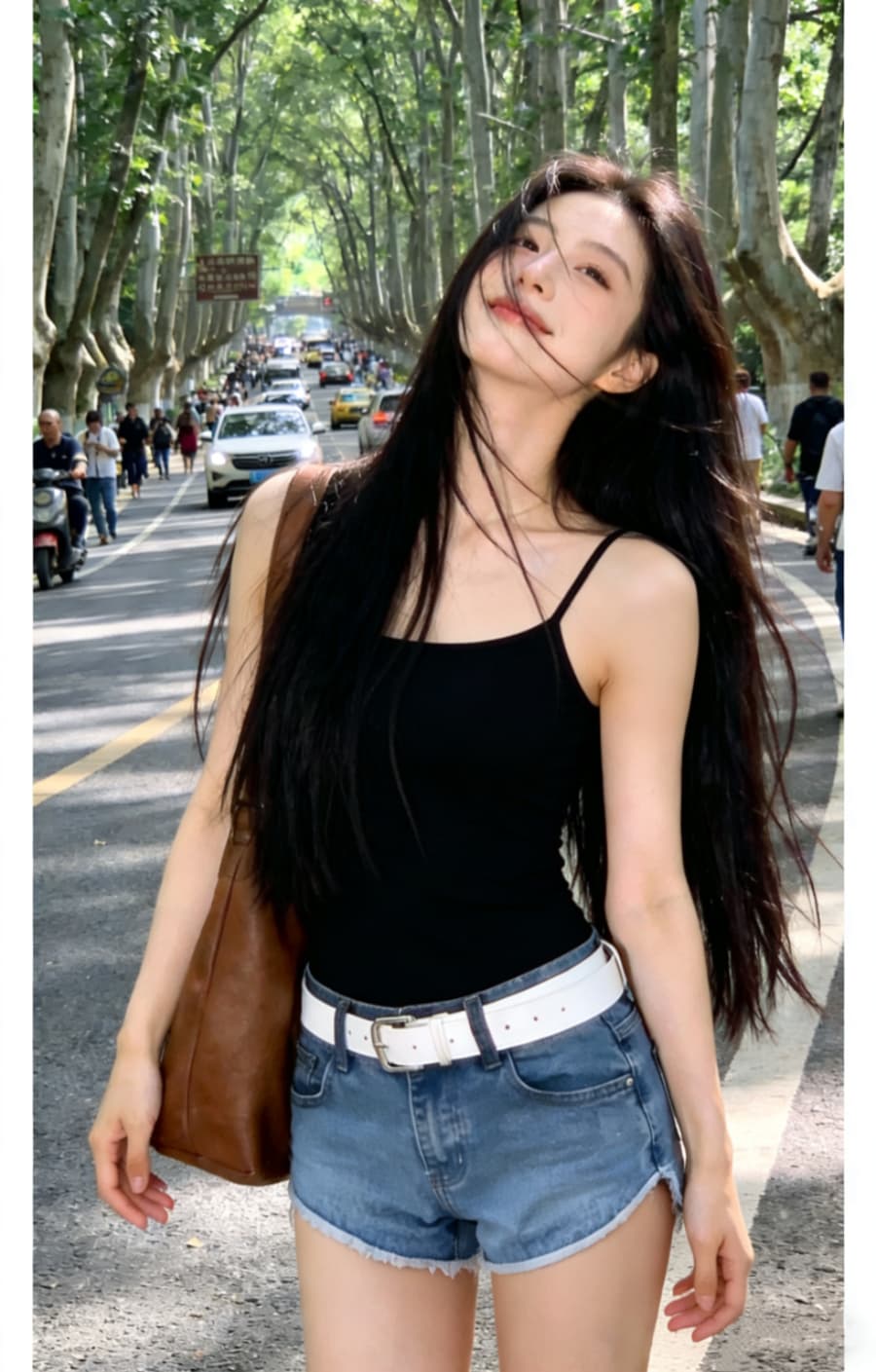 2026 다용도 새로운 사계절 섹션 더 적은 랙 프랑스식 레트로 여성 허리 수축 슬림해 보이는 품격 흑인과 백인 캐미솔 상세 이미지 5