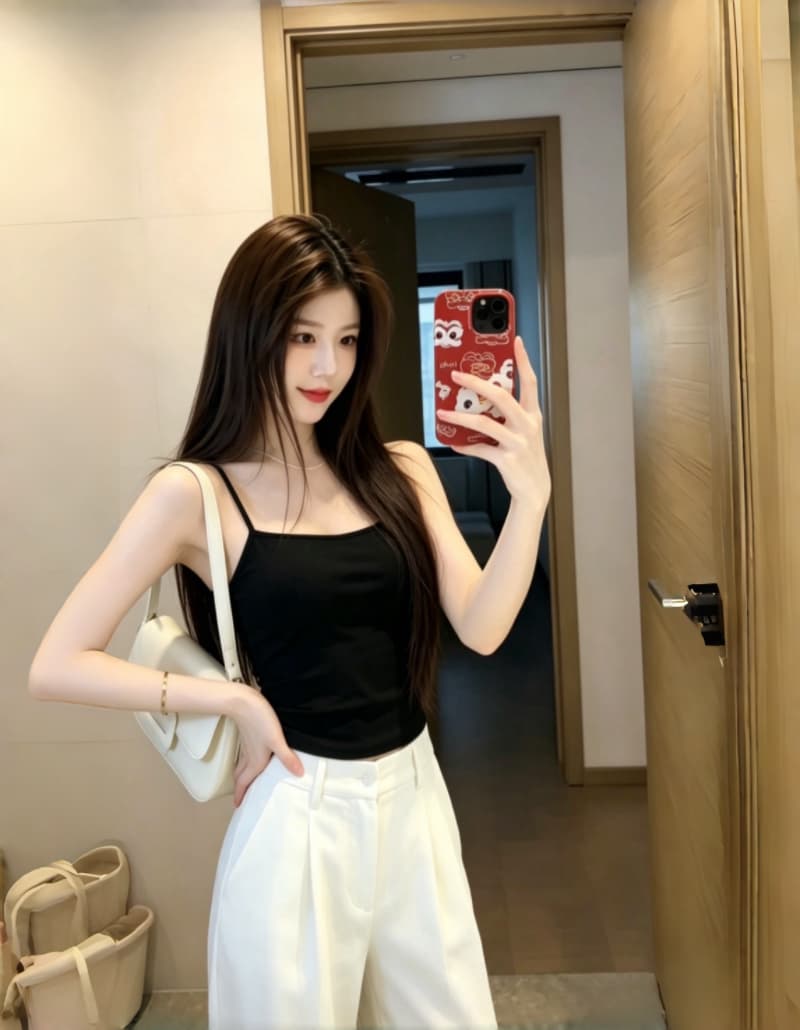 실사 캐미솔 인벤토리 충분하다 샤오홍 예약하기 흔들어서 톤 인터넷 유명인 같은 단락 인사이드 가져 가라. 외출용 필수 슬립 여성 상세 이미지 24