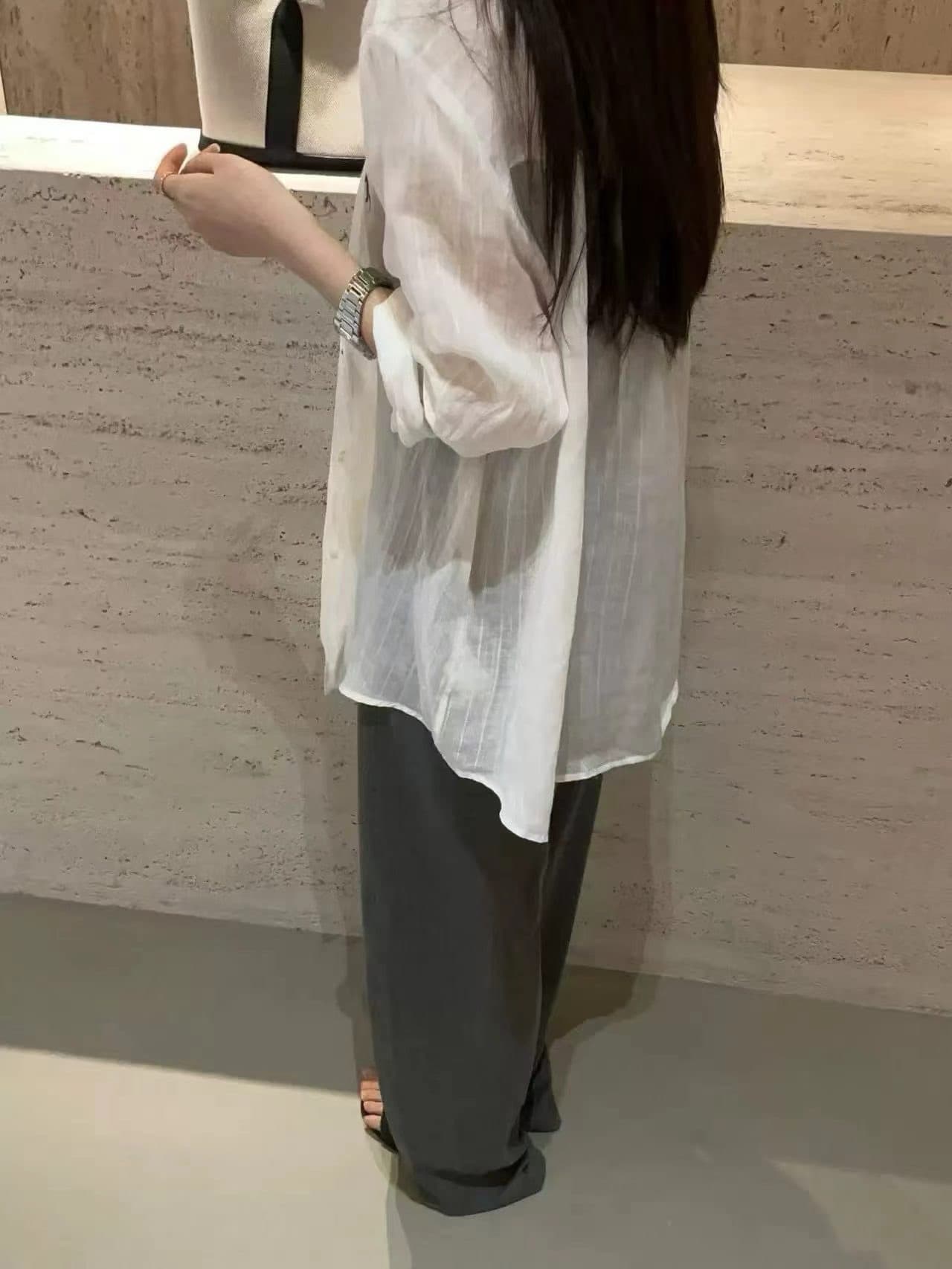 새로운 패션 루즈핏 작은 말 자수 얇은 스타일 자외선 차단 의류 슬립 허리밴드 캐주얼 바지 3 세트 이미지 4