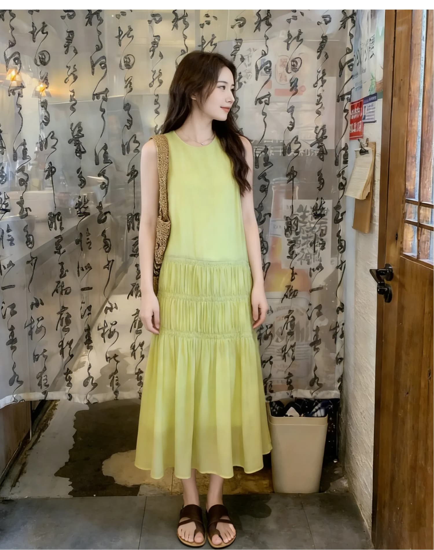 프랑스식 낭만주의 휴가 바람 핀치 Pleat 캐주얼 여성 드레스 2026 여름 새로운 품격 패션 연령 감소 조끼 스커트 상세 이미지 7