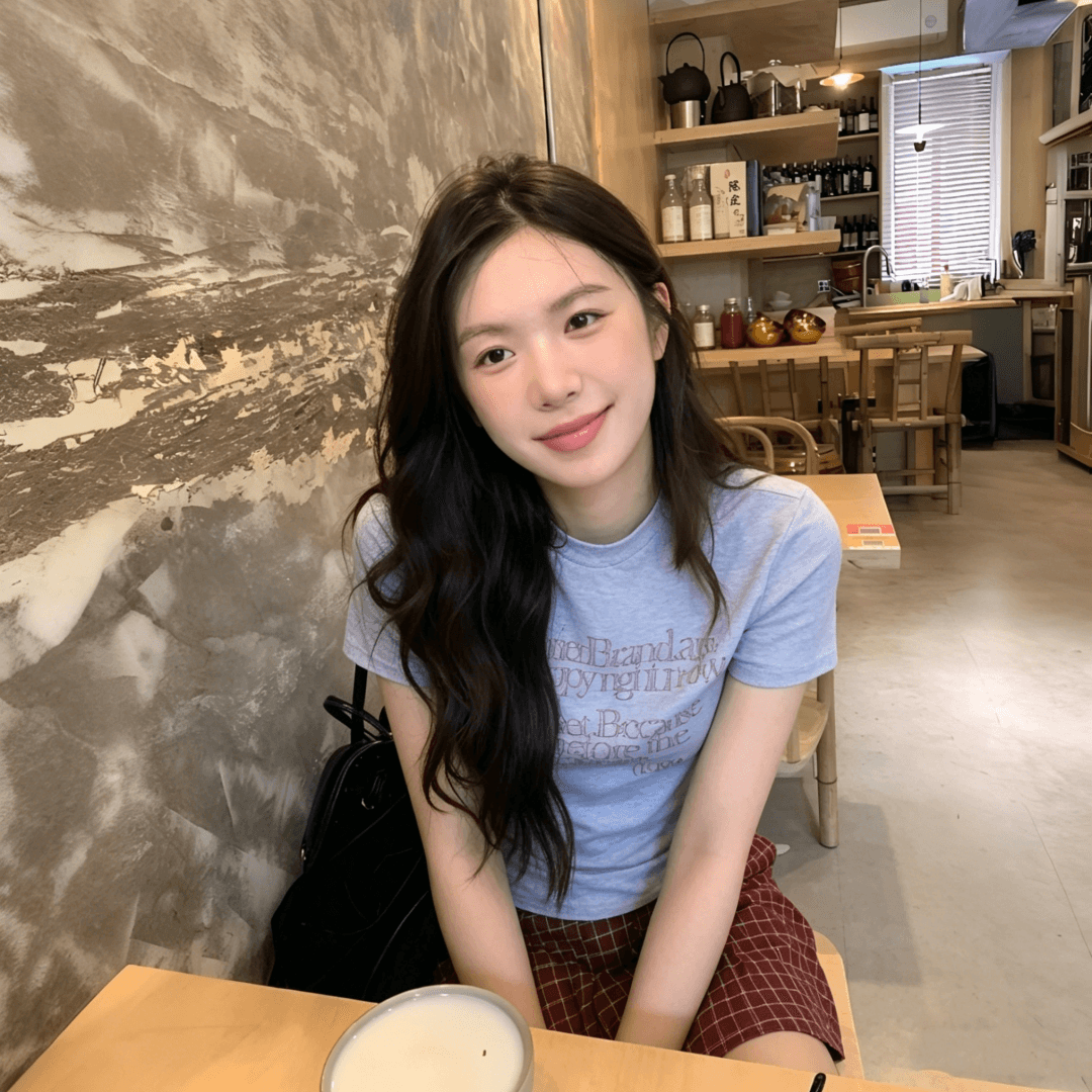2026 여름 새로운 40 순면 220 그램 92 면 8 암모니아 Lun 긍정적 인 어깨 반팔 티셔츠 여성 프린트 상세 이미지 7