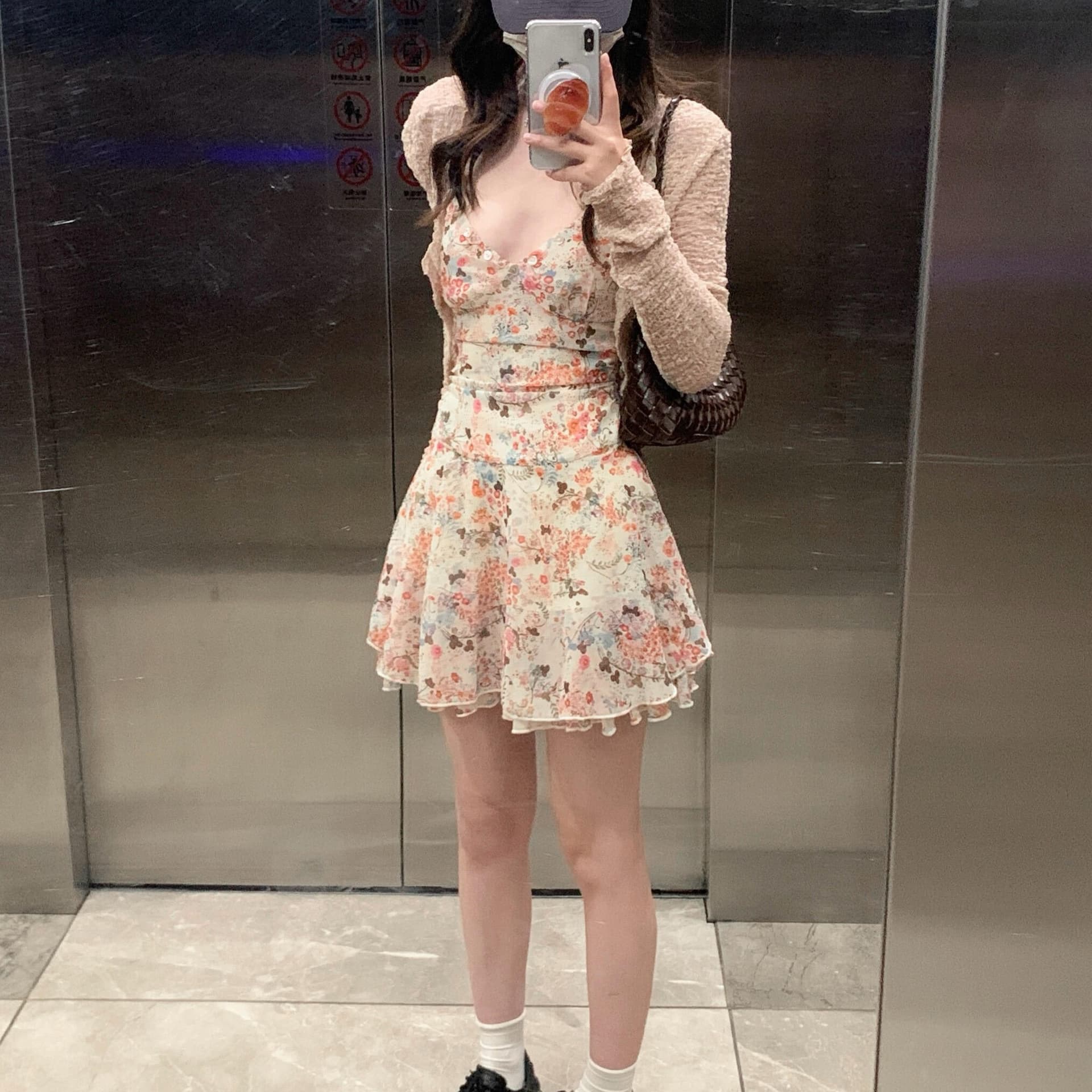 프랑스식 우아함 바람 오픈 가디건 슬림해 보이는 품격 꽃무늬 슬립 여성 드레스 투피스 슈트 2026 년 여름 새로운 이미지 3