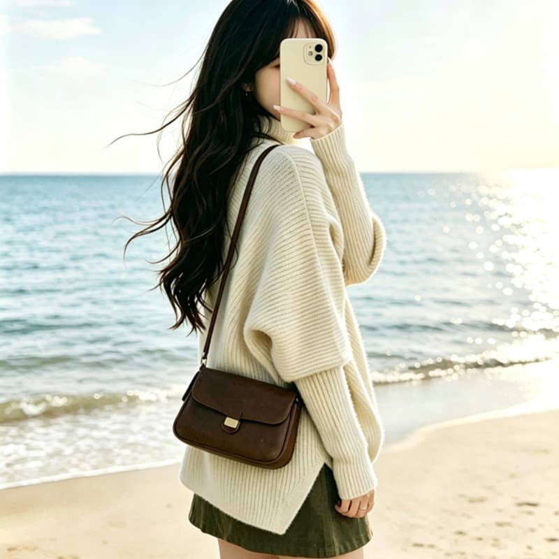 가을 겨울 세트 여성 느긋한 캐주얼 스웨터 치마 착용 가져 가라. 소금 부서 빛 요리 한 투피스 세트 깊은 겨울 로드 중 코디 전체 집합 이미지 6