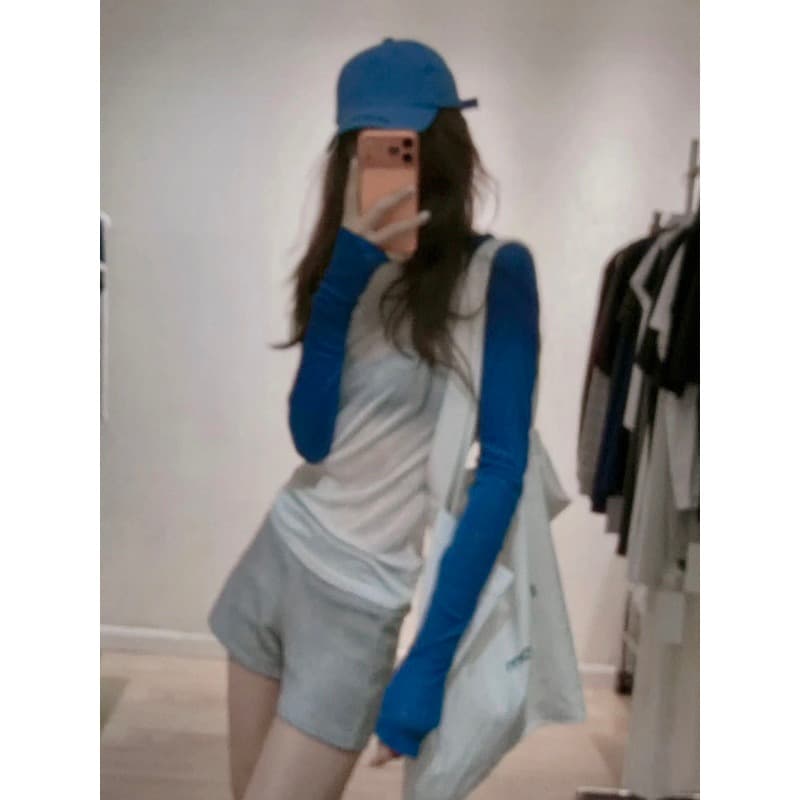 한 부서 chic 긴팔 티셔츠 반바지 캐주얼 세트 여름 2026 새로운 작은 키 절묘한 착용 가져 가라. 전체 집합 상세 이미지 6