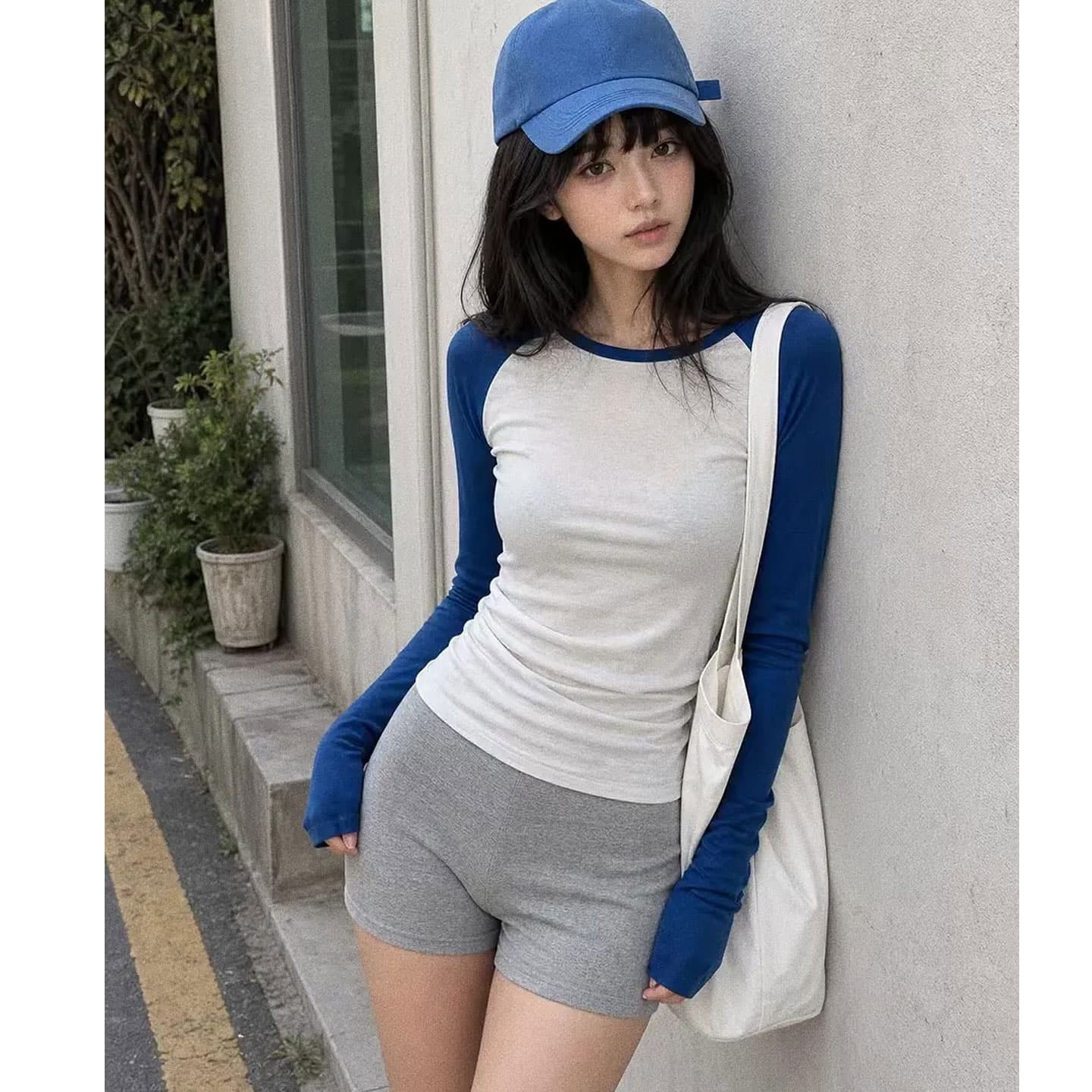 한 부서 chic 긴팔 티셔츠 반바지 캐주얼 세트 여름 2026 새로운 작은 키 절묘한 착용 가져 가라. 전체 집합 상세 이미지 8