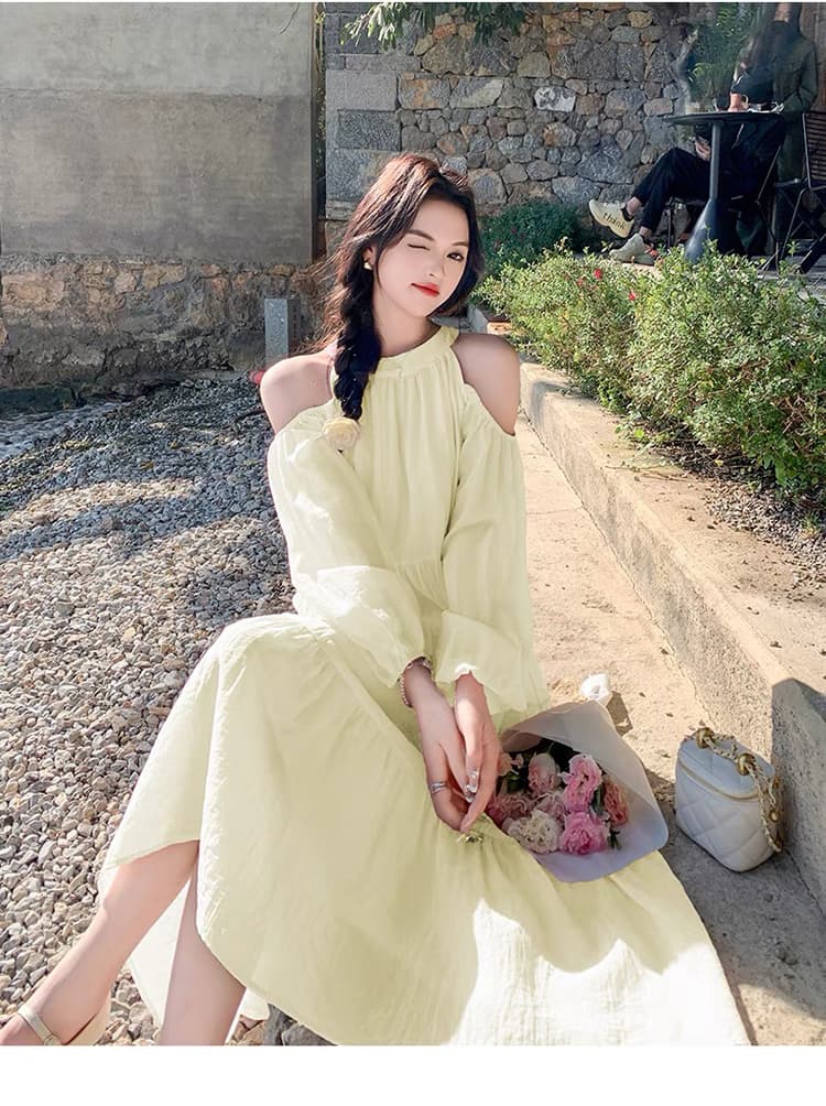 질량 재고 있음 2026 임산부 이른 가을 오프숄더 루즈핏 드레스 중간 길이 치마 봄 가을 인형 치마 상세 이미지 32