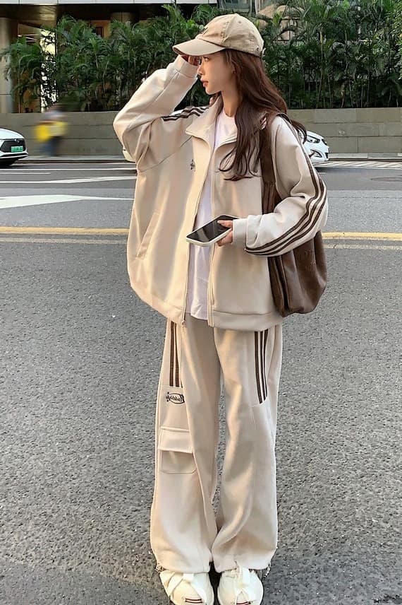 질량 선물 물품 2026 봄과 가을 옷 임산부 세트 후드티 재킷 복부 지지 와이드 레그 팬츠 봄 가을 투피스 세트 이미지 7