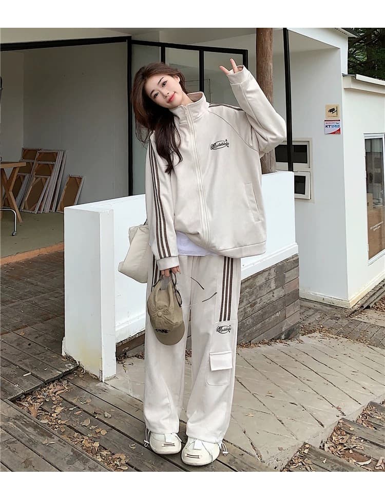 질량 선물 물품 2026 봄과 가을 옷 임산부 세트 후드티 재킷 복부 지지 와이드 레그 팬츠 봄 가을 투피스 세트 상세 이미지 16