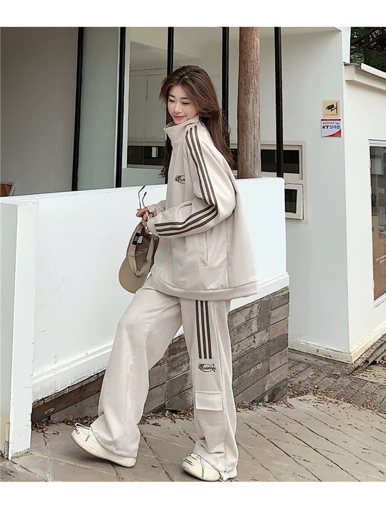 질량 선물 물품 2026 봄과 가을 옷 임산부 세트 후드티 재킷 복부 지지 와이드 레그 팬츠 봄 가을 투피스 세트 상세 이미지 17