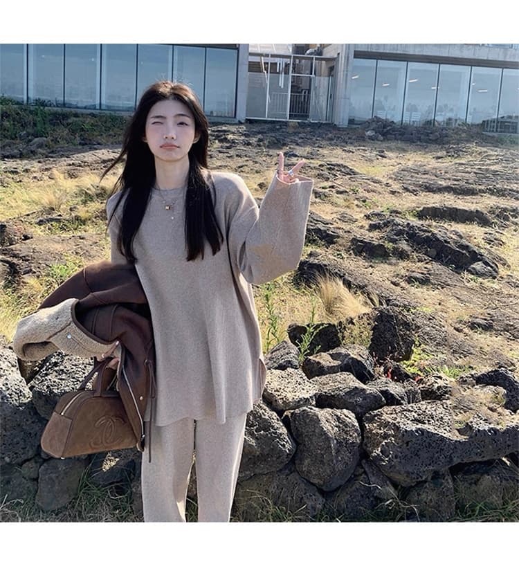 질량 선물 물품 2026 임산부 봄 가을 세트 니트 스웨터 하이웨이스트 임산부 바지 봄과 가을 투피스 세트 상세 이미지 15
