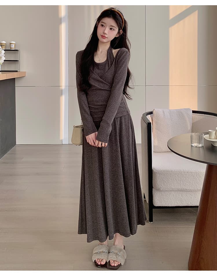 실사 xian 물품 봄 드레스 신제품 편안함 다용도 행침 목 맨위 반신 스커트 임산부 세트 상세 이미지 20