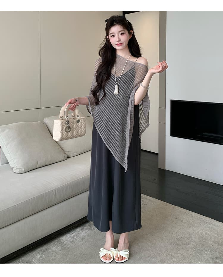 실사 지금 여름 신제품 슬립 드레스 자외선 차단 숄 세트 상세 이미지 19