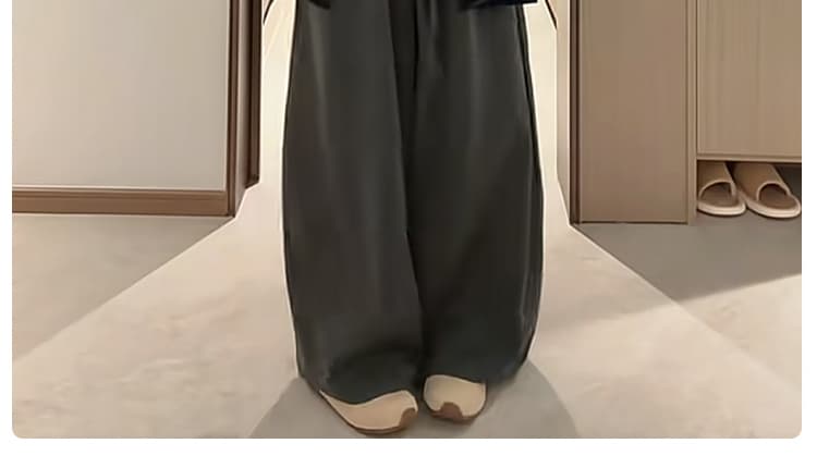 지금 가을 새로운 캐주얼 편안함 스트라이프 재킷 티셔츠 와이드 레그 팬츠 3종 세트 상세 이미지 3