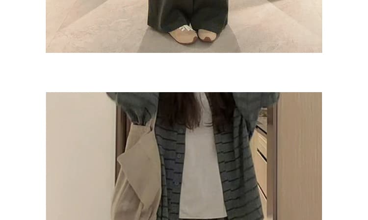 지금 가을 새로운 캐주얼 편안함 스트라이프 재킷 티셔츠 와이드 레그 팬츠 3종 세트 상세 이미지 18