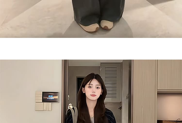 지금 가을 새로운 캐주얼 편안함 스트라이프 재킷 티셔츠 와이드 레그 팬츠 3종 세트 상세 이미지 22