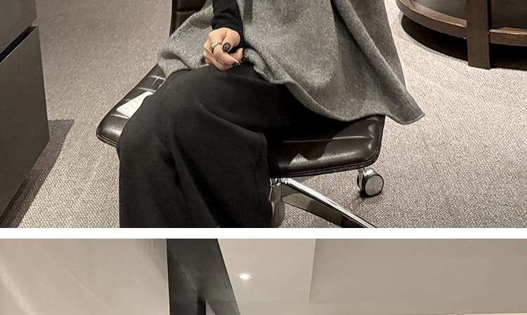 지금 2026 신제품 느긋한 바람 스웨터 티셔츠 와이드 레그 팬츠 3종 세트 상세 이미지 20