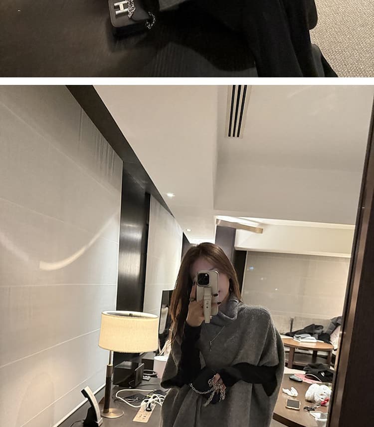 지금 2026 신제품 느긋한 바람 스웨터 티셔츠 와이드 레그 팬츠 3종 세트 상세 이미지 37
