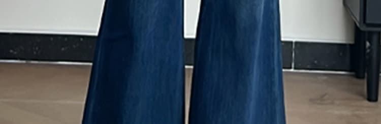 임산부 청바지 외출용 한국 스타일 스트레이트 부츠컷 바지 2026 새로운 캐주얼 다용도 하이웨이스트 수 있습니다. 조정 긴 바지 상세 이미지 14