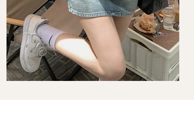 임산부 반신 스커트 2026 새로운 한국 스타일 데님 미니 스커트 여름 외출용 패션 하이웨이스트 없음 복부 지지 데님 미니 스커트 상세 이미지 11