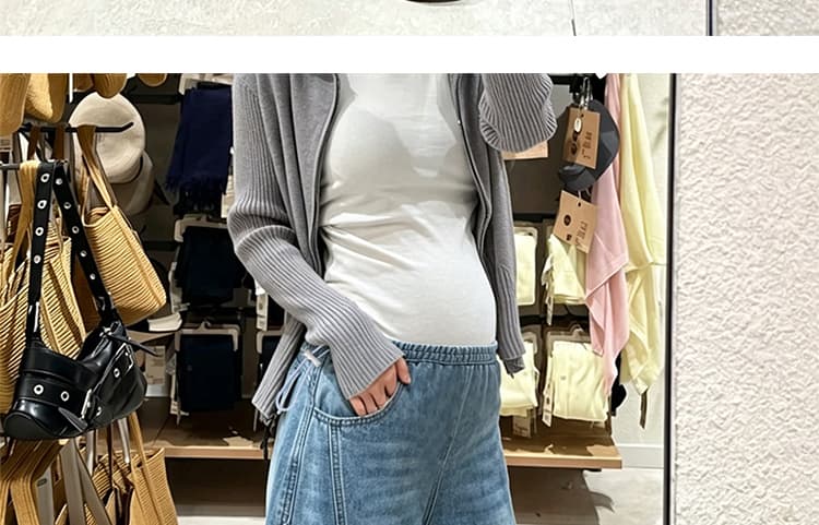 출산 착용 외출용 청바지 2026 새로운 한국 스타일 워크웨어 팬츠 루즈핏 다용도 와이드 레그 팬츠 측면 펌프 로프 긴 바지 상세 이미지 27