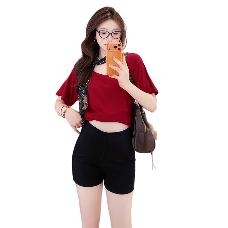임산부 반바지 여름 얇은 스타일 2026 새로운 외출용 없음 복부 지지 슬림해 보이는 검정색 한 마디 아메리칸 3 점 청바지 이미지 5