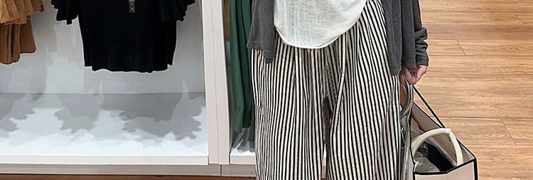 임산부 캐주얼 바지 한 부서 스트라이프 캐주얼 바지 가을 새로운 하이웨이스트 복부 지지 와이드 레그 팬츠 외출용 상세 이미지 13