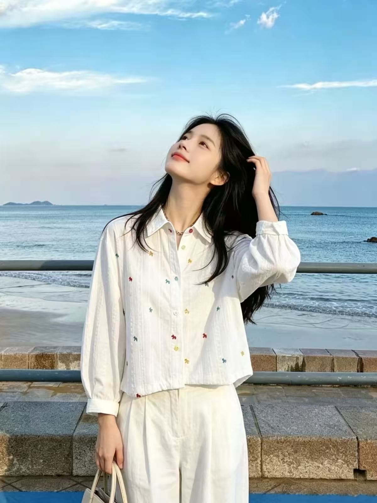 고급 센스 디자인 센스 우아함 다용도 패션 프랑스식 한 부서 고급 2026 여름 새로운 아름다운 맨위 이미지 4