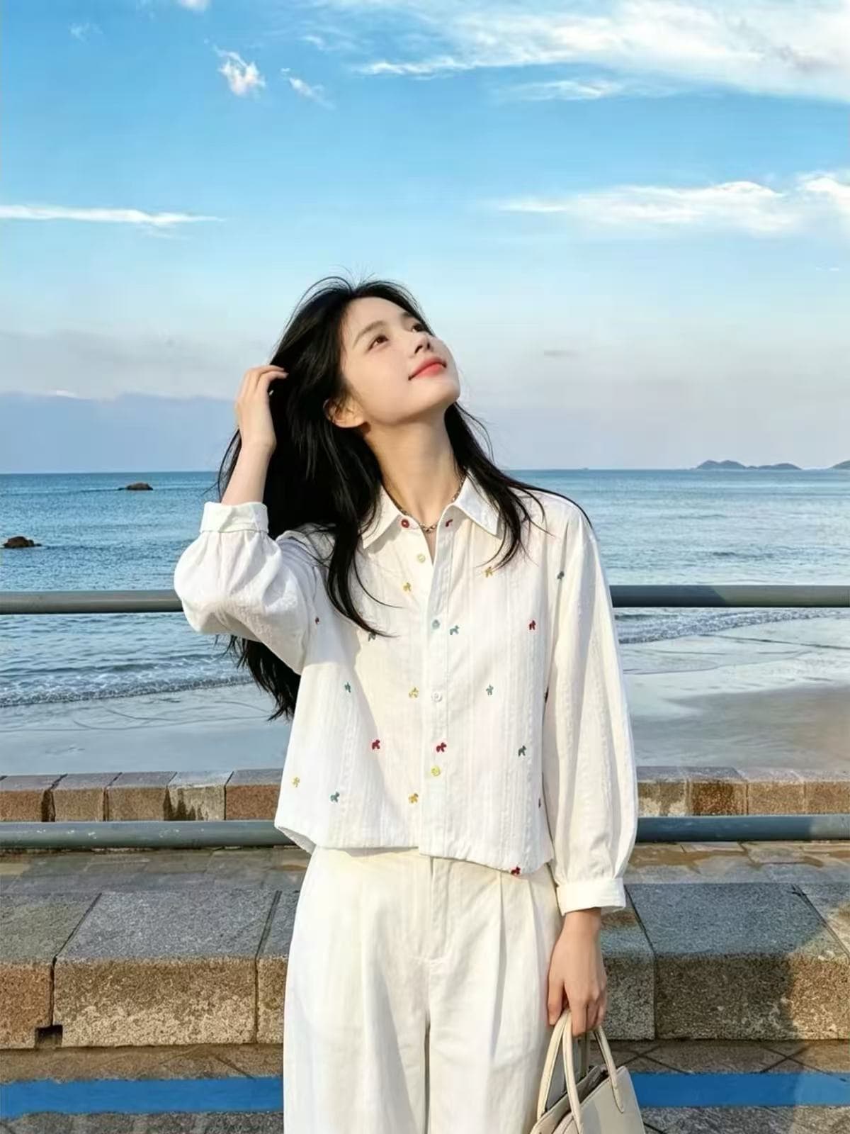 고급 센스 디자인 센스 우아함 다용도 패션 프랑스식 한 부서 고급 2026 여름 새로운 아름다운 맨위 상세 이미지 3