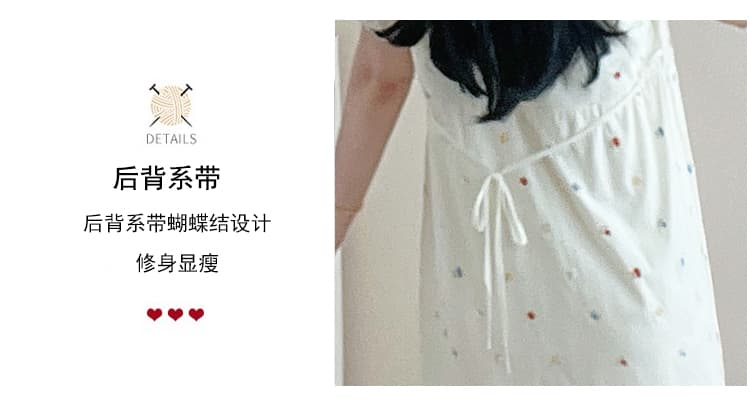 실사 출산 착용 프랑스식 루즈핏 에디션 무거운 작업 자수 수 있습니다. 버튼 해제 수유 작은 꽃 드레스 상세 이미지 8
