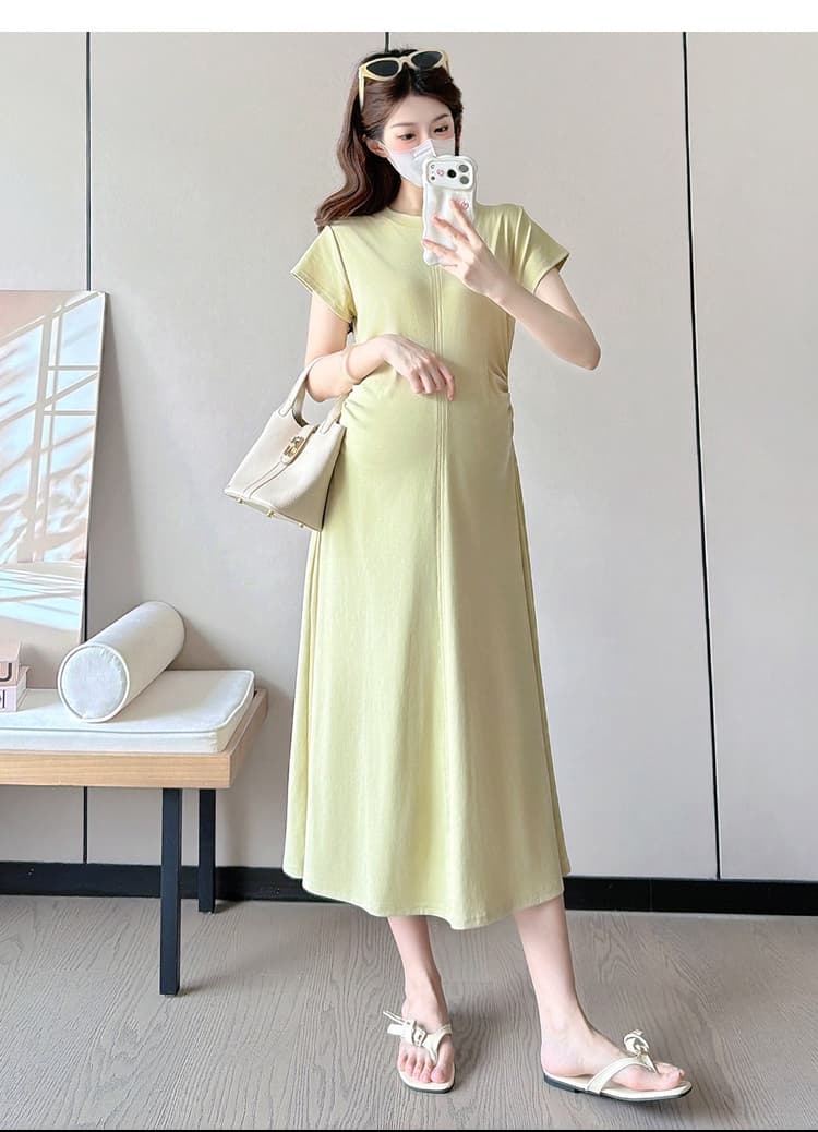 실사 출산 착용 패션 루즈핏 미니멀리즘 순면 롱 코트 드레스 상세 이미지 25