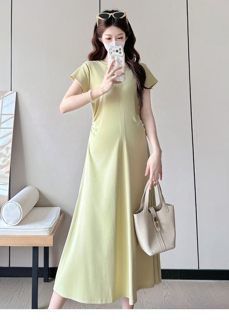 실사 출산 착용 패션 루즈핏 미니멀리즘 순면 롱 코트 드레스 상세 이미지 27
